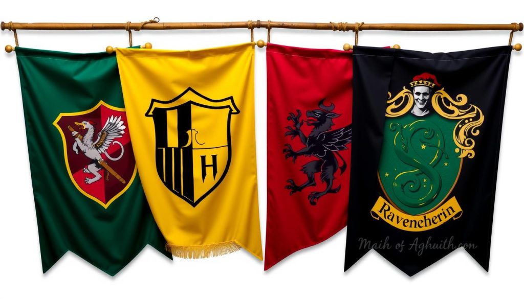 bandeiras casas hogwarts
