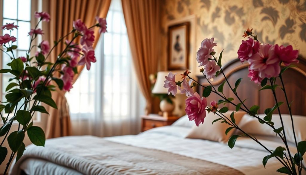 flores artificiais para decoração de quarto