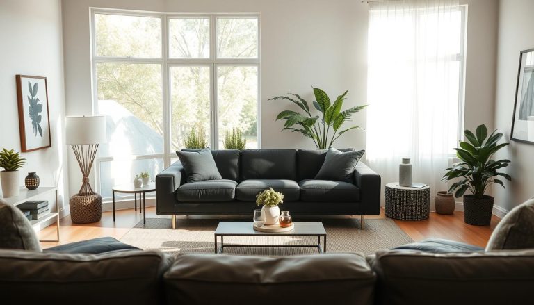 Decoração de Sala com Sofá Preto: Dramatismo e Estilo
