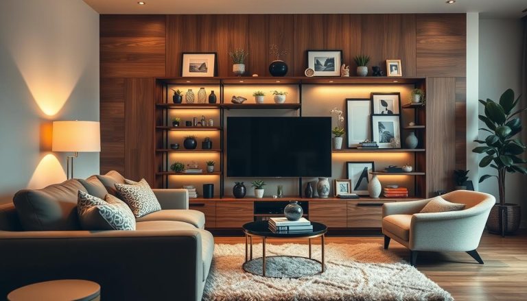 decoração de sala com rack