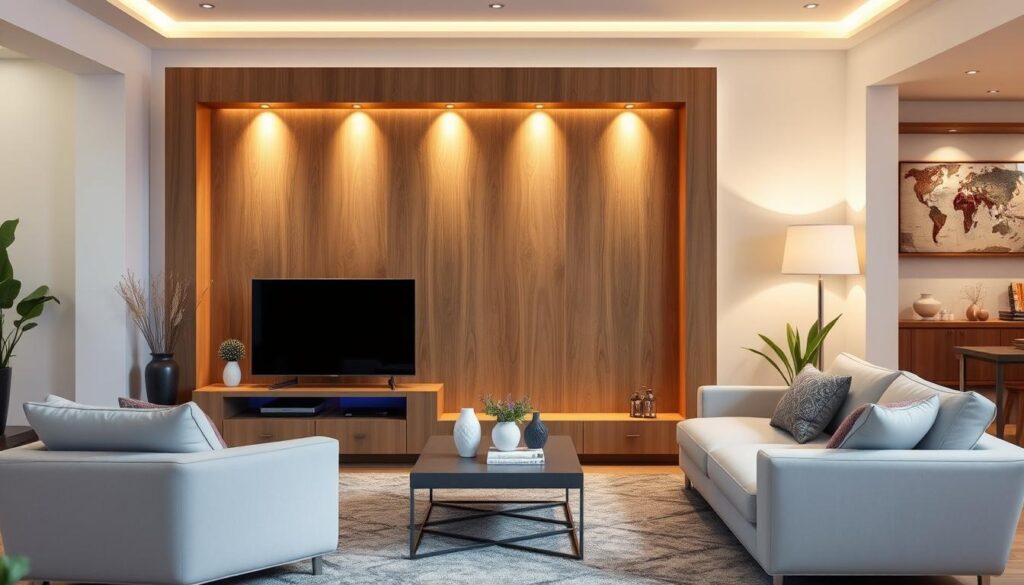 Gerar imagem de painel de MDF com LED para sala Imagem de painel de MDF com LED para sala