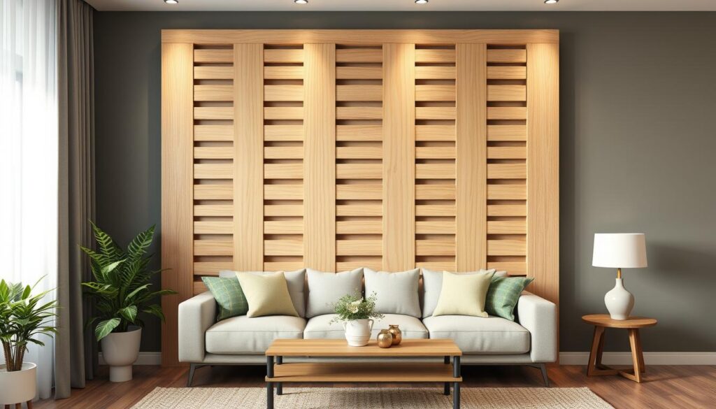 Gerar imagem de painel ripado de MDF para sala Imagem de painel ripado de MDF para sala