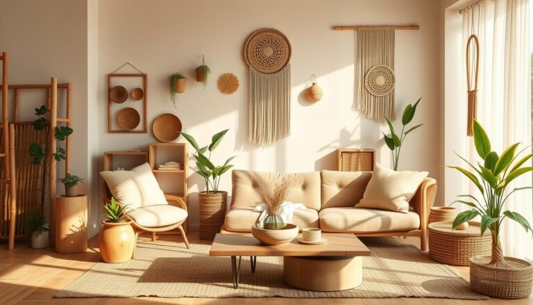 decoração ecológica bambu casa sustentável