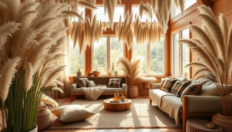 capim dos pampas decoração sala
