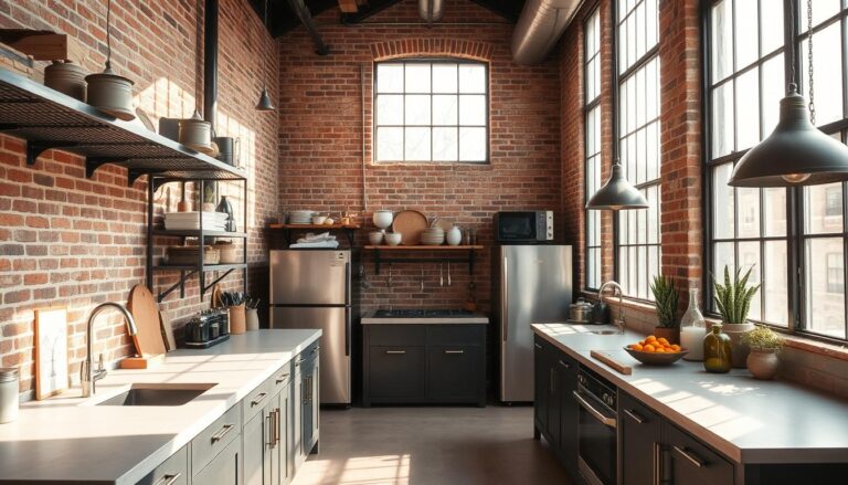 cozinha com decoração industrial
