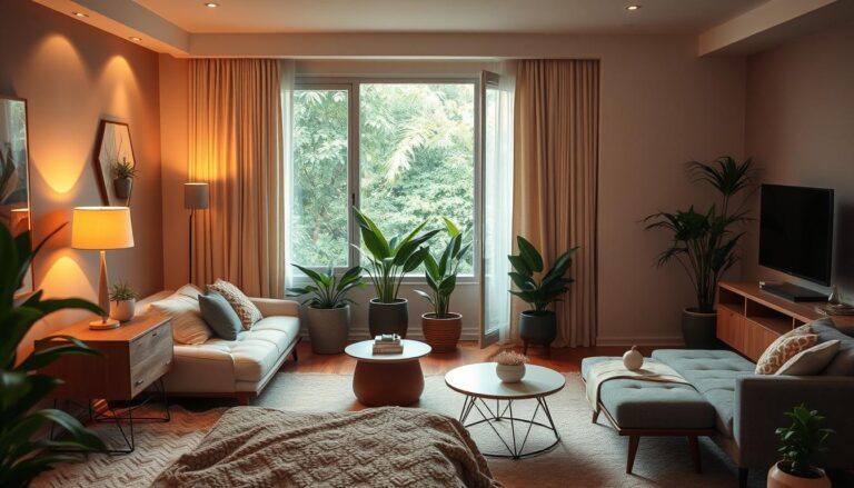 decoração de quarto e sala conjugados