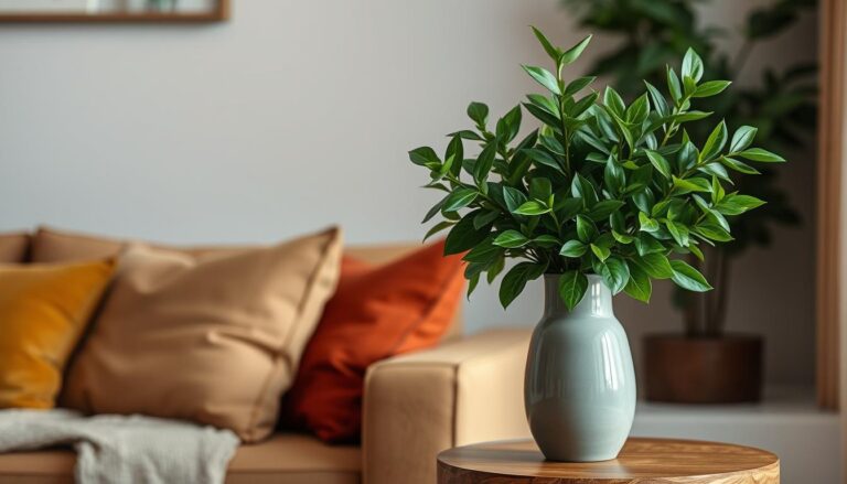 decoração de vaso de folhagem para sala