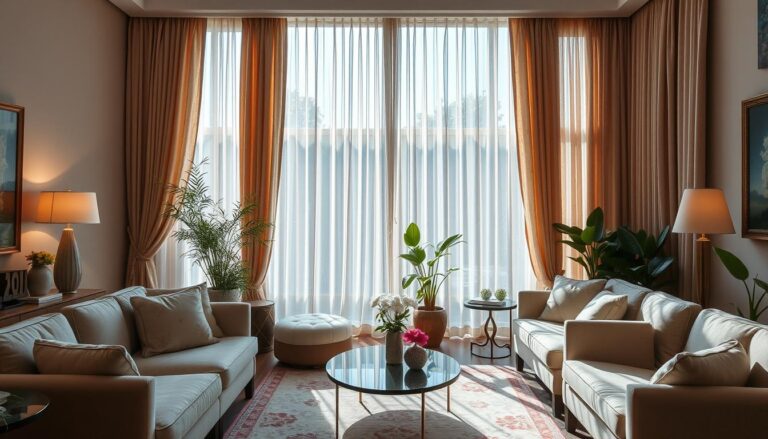 decoração sala com cortinas