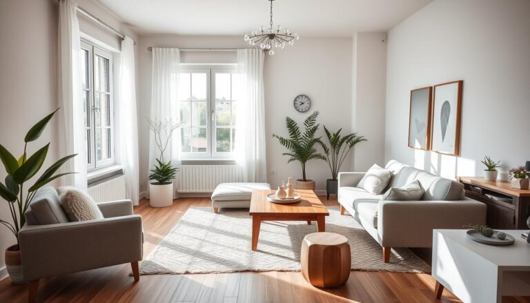 decoração de sala estilo escandinavo​