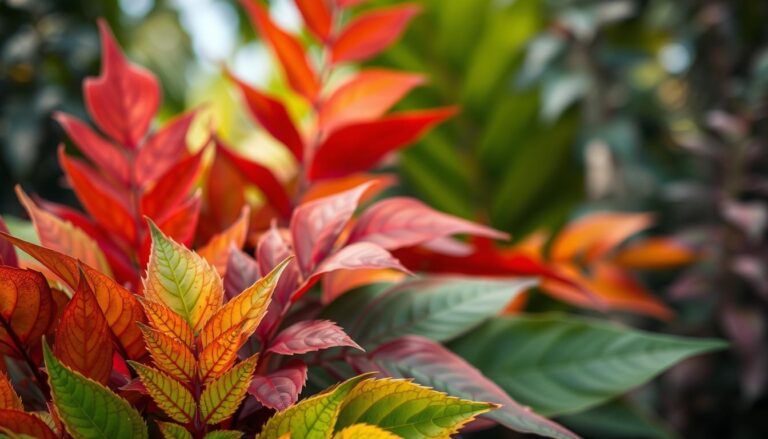 plantas com folhas coloridas