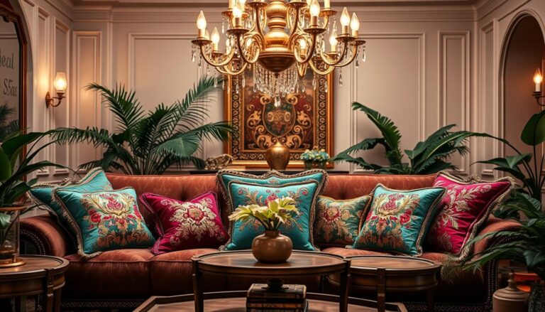 almofadas decorativas de luxo na sala