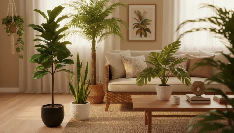 Plantas artificiais realistas para sala
