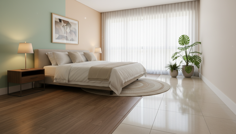 piso para quarto parecer maior