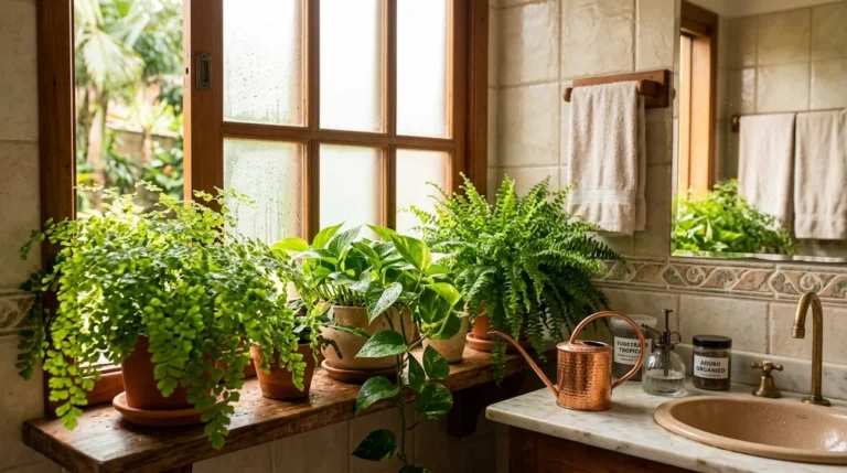 plantas que reduzem umidade no banheiro
