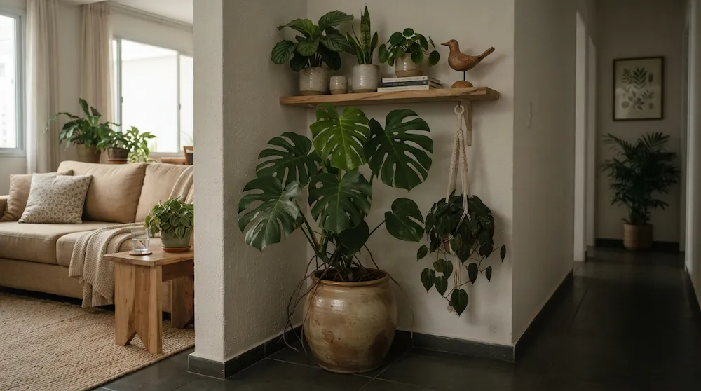 Decoração de casa com plantas de sombra em ambiente acolhedor e sombreado