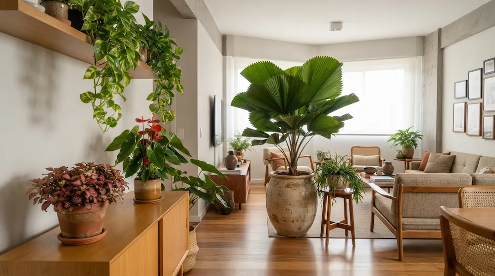 Plantas de sombra total compondo diferentes ambientes internos com estilo