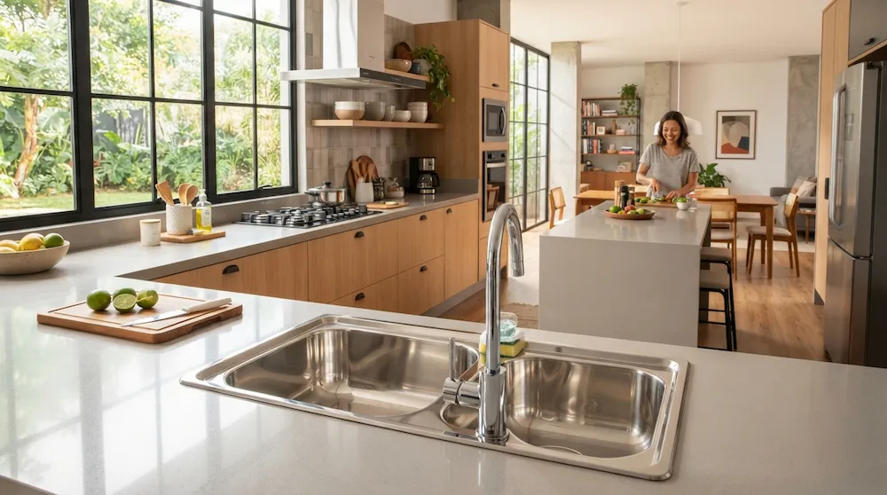 Vantagens do aço inox em ambientes internos e cozinhas residenciais