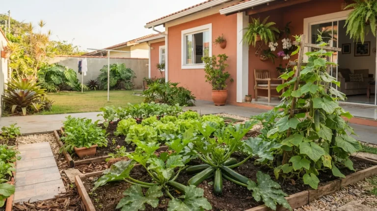 O que plantar em outubro: horta brasileira com abobrinha, pepino, alface, rúcula e rabanete